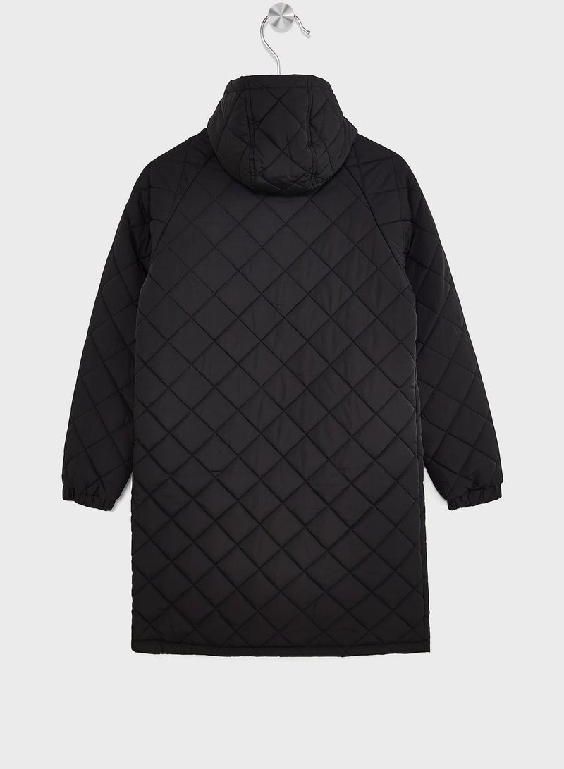 Ruby Tuesday Girls Quilted Hooded Long Jacket  - Image 2
