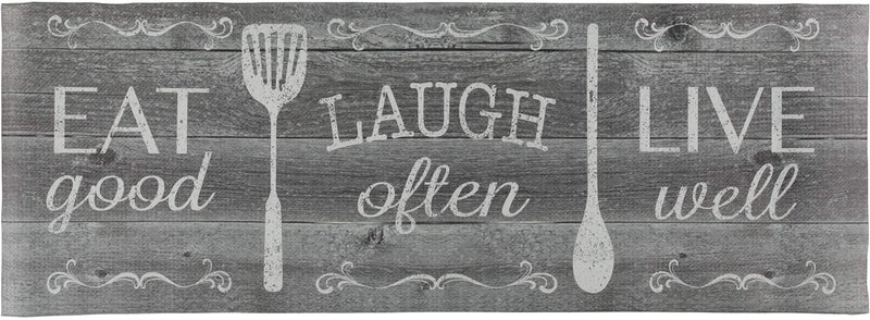 JV TEXTILES Kitchen Mat Cushioned Anti Fatigue Floor Mat196x55 Thick Non Slip Waterproof Kitchen Rugs and Mats Standing Mat for KitchenFloorHomeOfficeDeskSinkLaundry Eat Laugh Live