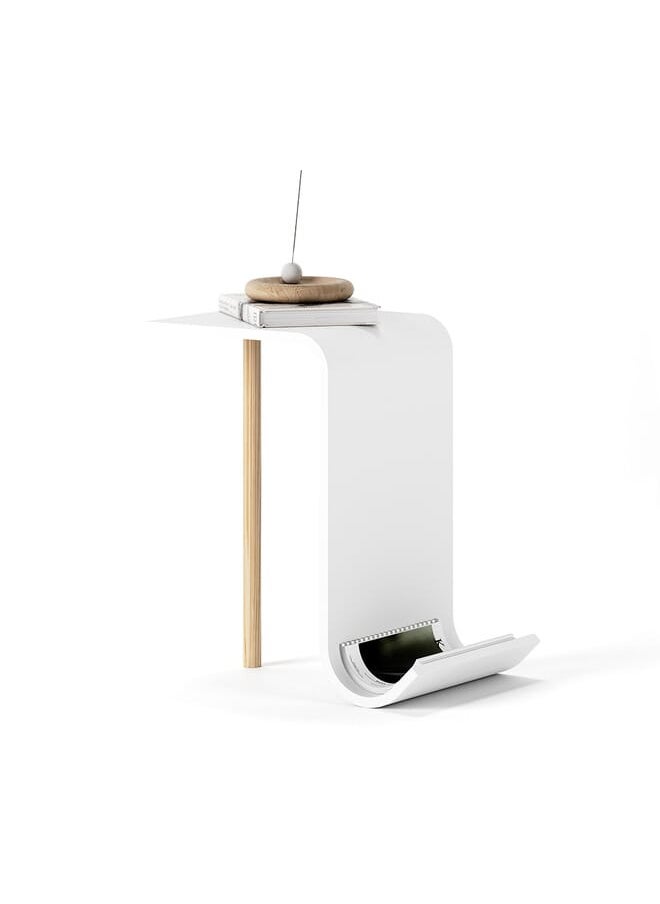 Woodz - Ltable Wooden Side Table White - Image 1