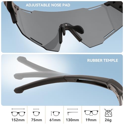 Karsaer Cycling Sport Sunglasses Mens UV400 Non-fogging Lens Goggles for Bicycle Fishing Baseball Running Cycling Golf E1386 - Image 5