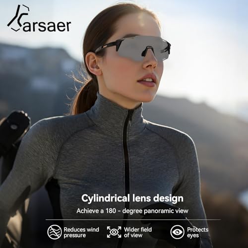 Karsaer Cycling Sport Sunglasses Mens UV400 Non-fogging Lens Goggles for Bicycle Fishing Baseball Running Cycling Golf E1386 - Image 2