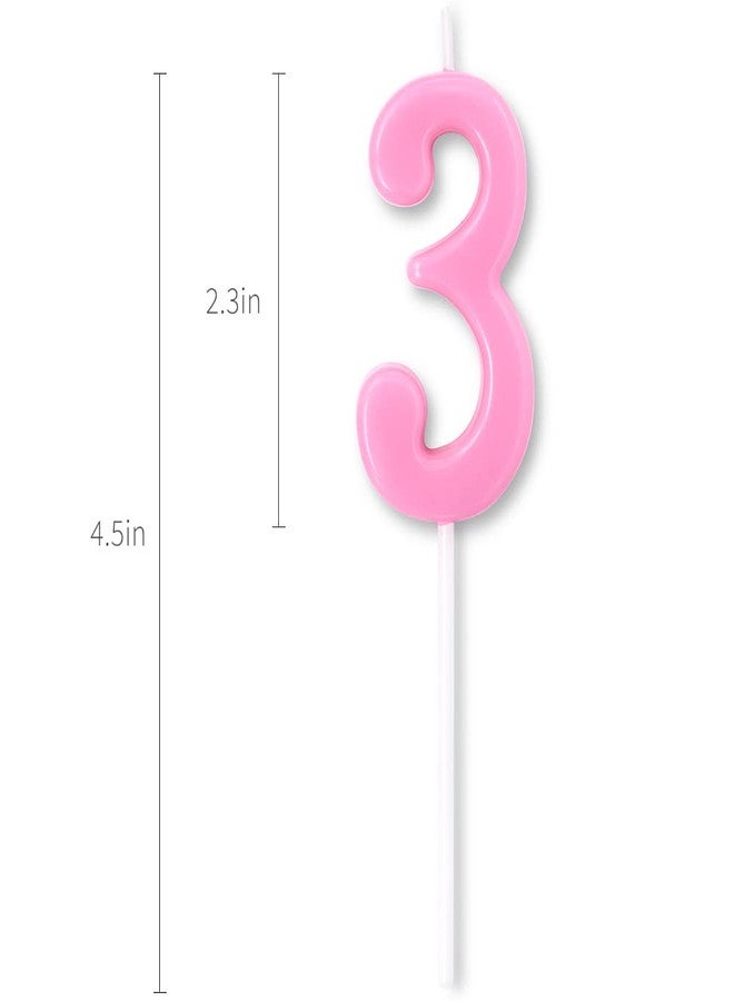 Dobmit Pink Birthday Candles Number 3 Cake Topper Decoration Glitter Candle for Party Anniversary - Image 4