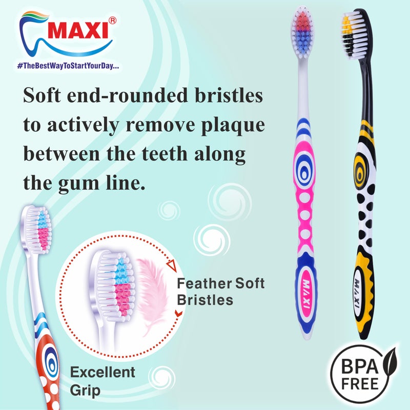 MAXI Style Soft Bristles Toothbrush (Pack of 12) - Image 2