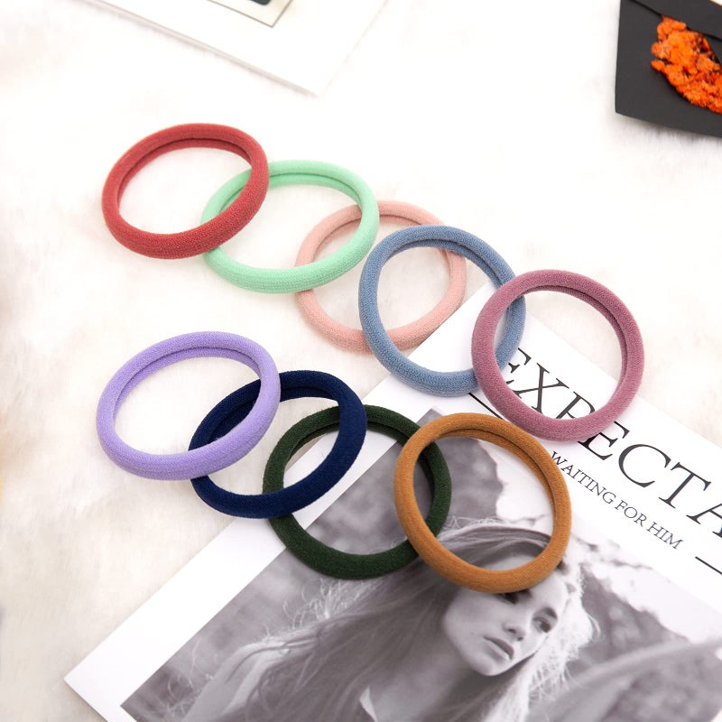 BAOLI 100PCS Colorful Large Hair Ties, Cotton Hair Bands Seamless Ponytail Holders for Women, Hair Elastics No Damage, 10 Colors by BAOLI - Image 5