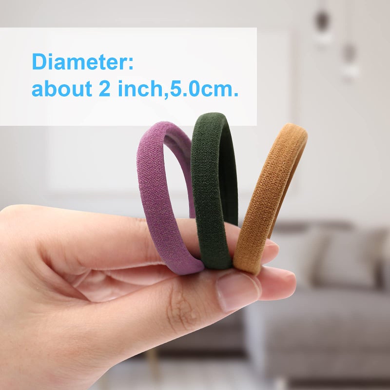 BAOLI 100PCS Colorful Large Hair Ties, Cotton Hair Bands Seamless Ponytail Holders for Women, Hair Elastics No Damage, 10 Colors by BAOLI - Image 2