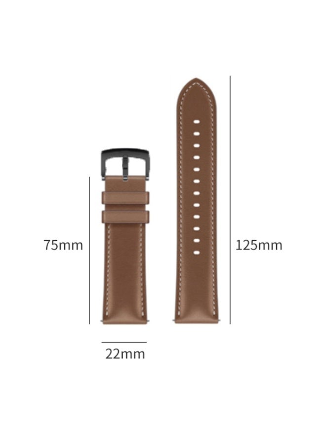 Genuine Leather Watch Band for Huawei Watch GT 5 Pro 46mm with Black Buckle - Image 5