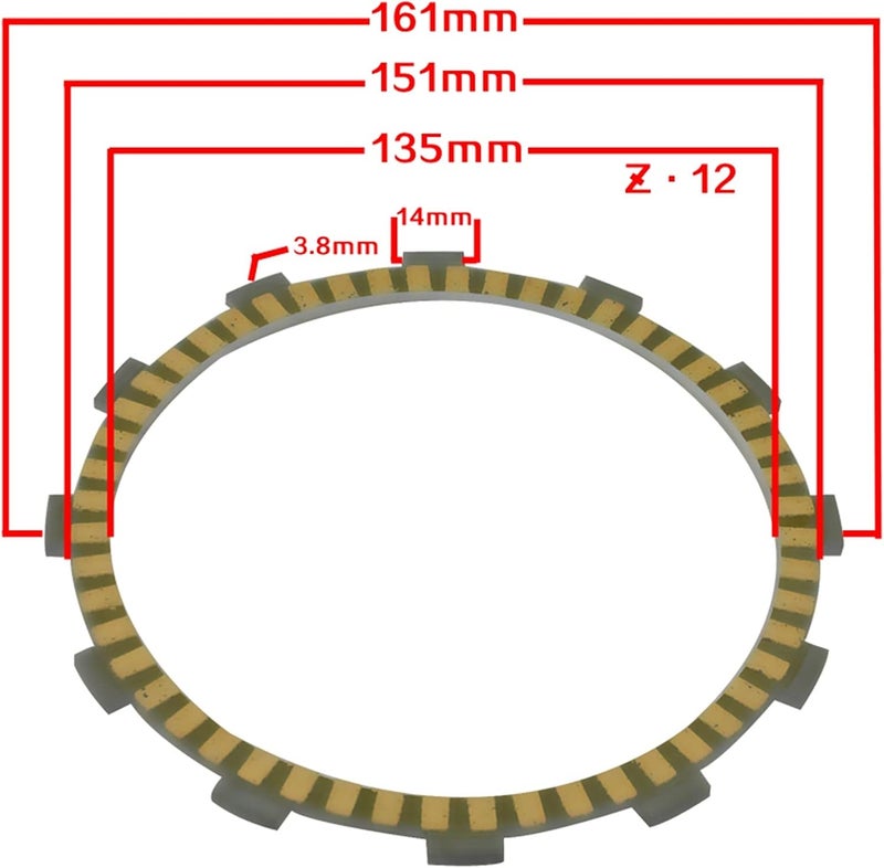 QASULER 10Pc Motorcycle Friction Clutch Plates - Image 2