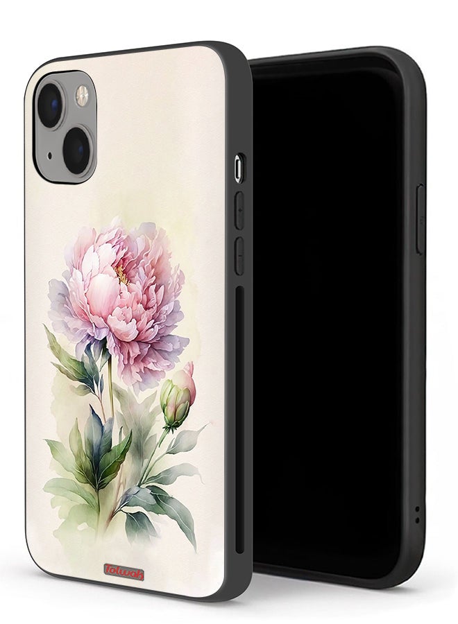Tolwak Apple iPhone 13 Protective Case Watercolor Rose Paint Art - Image 1