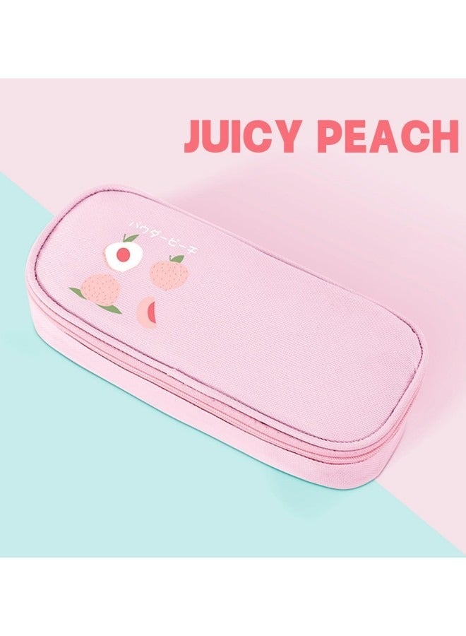 GGEROU Pencil Case,Large Capacity Pen Bag,Colored Pencil Bag with Zipper,Student School Supplies,Suitable for the Beginning of School Season,Beginning of School Gifts (Pink) - Image 3