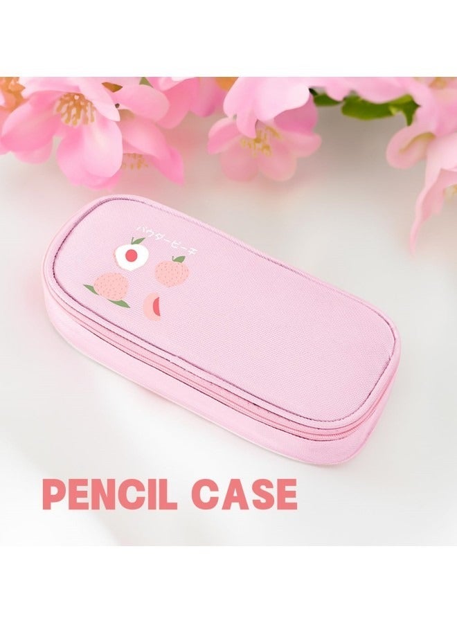 GGEROU Pencil Case,Large Capacity Pen Bag,Colored Pencil Bag with Zipper,Student School Supplies,Suitable for the Beginning of School Season,Beginning of School Gifts (Pink) - Image 5