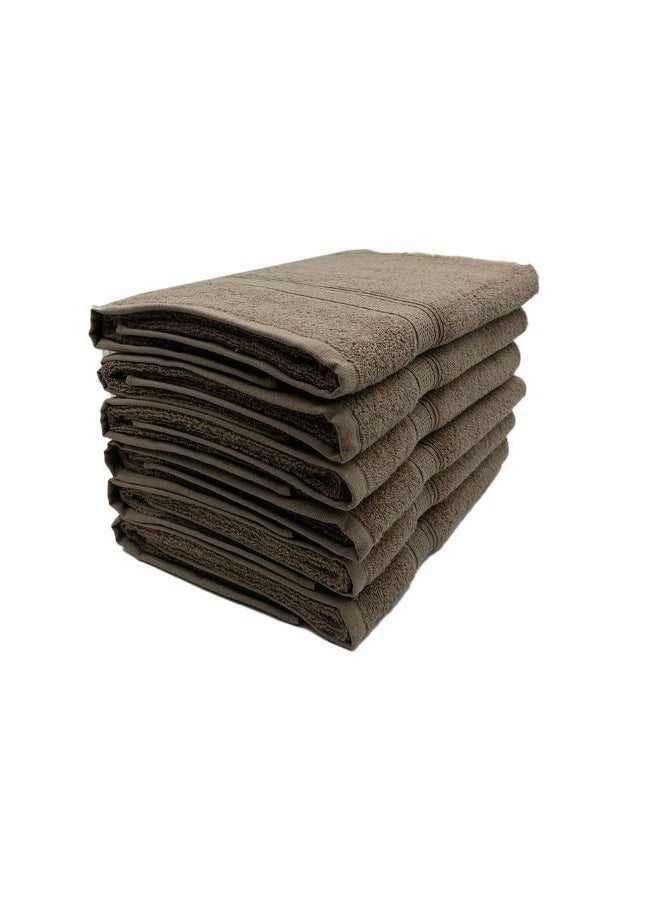 BYFT Daffodil (Dark Beige) Premium Bath Towel (70x140 Cm-Set of 6) 100% Cotton, Highly Absorbent and Quick dry, Hotel and Spa Quality Bath linen with Stripe Diamond Dobby-500 Gsm  - Image 3