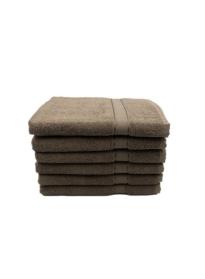 BYFT Daffodil (Dark Beige) Premium Bath Towel (70x140 Cm-Set of 6) 100% Cotton, Highly Absorbent and Quick dry, Hotel and Spa Quality Bath linen with Stripe Diamond Dobby-500 Gsm  - Image 2