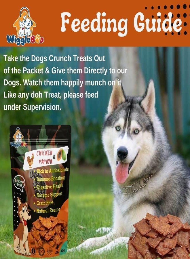 WiggleBoo Chicken & Papaya Dog Treat | Protein Rich | Fiber Rich | Crunchy Healthy Snacks (45 Grm) - Image 5