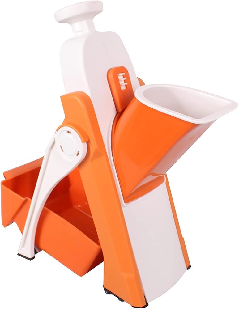 Spaceshoop Mandoline Slicer for Kitchen, Vegetable Slicer Cutter Multifunctional Safe Food Chopper With Thickness Adjustment Button Used for Carrots Onions Potatoes Fruits (Orange) - Image 1