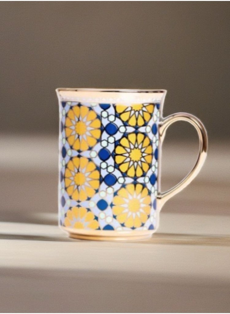 BYART Ceramic coffee mug with handle, 300 ml capacity, tea cup for drinks, cappuccino, latte and espresso, made in Turkey - Image 1