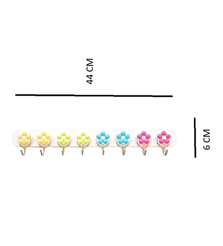advancedestore advancedestore Flower SelfAdhesive Plastic Wall Hanging Hook Strip Load Capacity 35 Kg Pack of 2 - Image 2