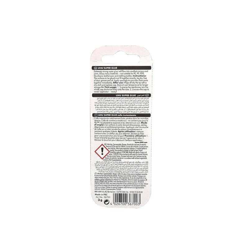 UHU 25253,Super Glue Liquid 3 G Jumbo Card - Image 3