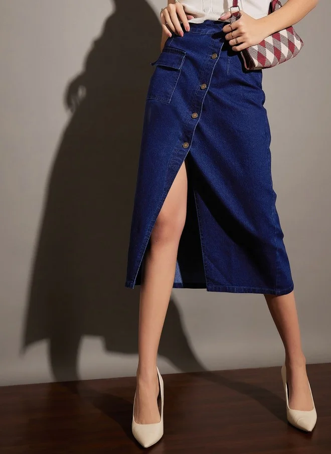 SASSAFRAS A-Line Denim Skirt for Women