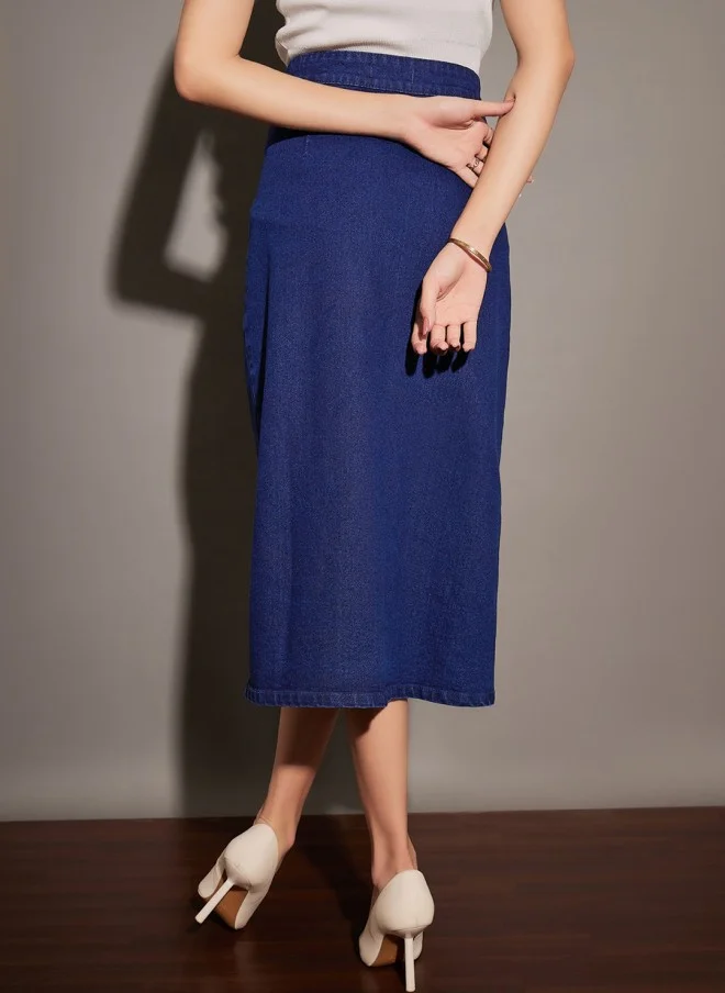 SASSAFRAS A-Line Denim Skirt for Women