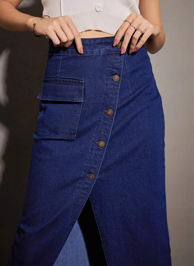 SASSAFRAS A-Line Denim Skirt for Women