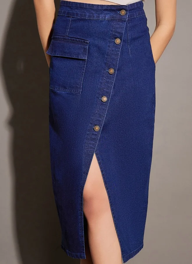 SASSAFRAS A-Line Denim Skirt for Women