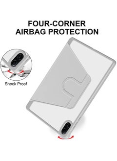 VKL Clear Back Case Compatible with Honor Pad X8a 11-inch 2024, 360 Degree Swivel Stand Flip Smart Cover Auto Sleep/Wake Case For Honor Pad X8a Tablet (Gray)  - Image 4