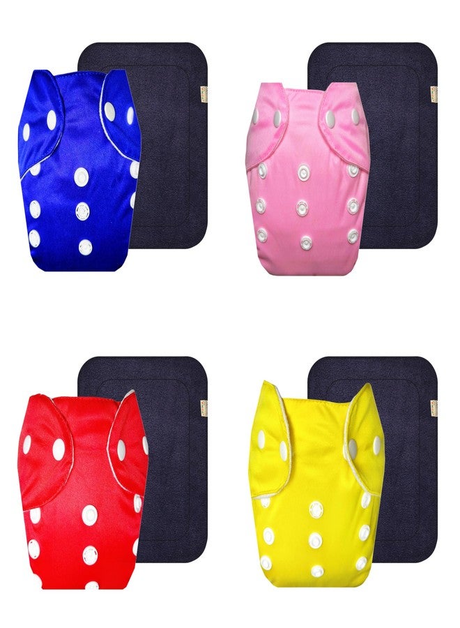 Dumbledo Lite Cloth Diaper with Black Insert (Pack of 4) | Dry Feel and Comfortable | Leakproof | Quick Dry | Worry-Free Diapering | 3 Months - 2 Years | Unisex Baby - Image 1