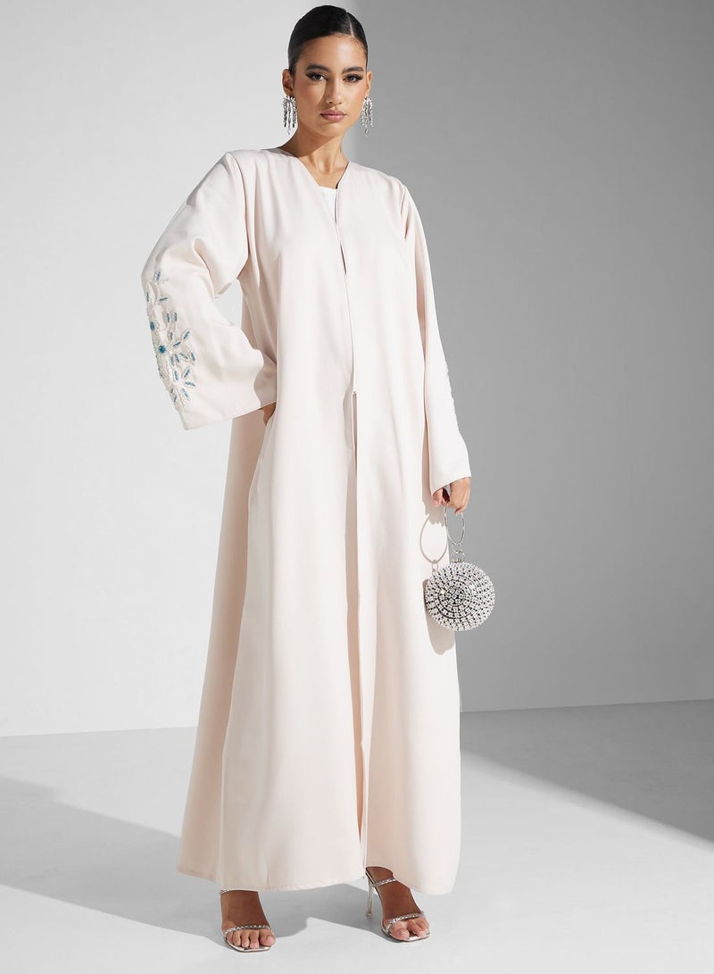 Embellished V- Neck Abaya