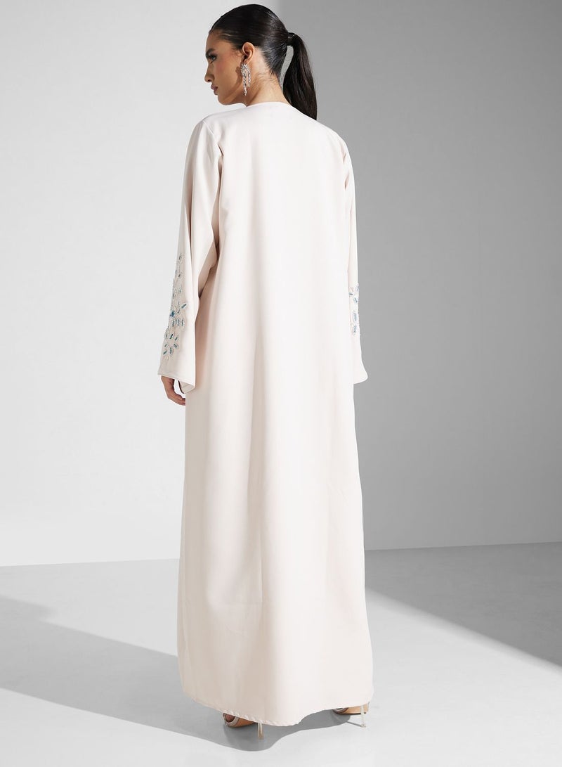 Embellished V- Neck Abaya
