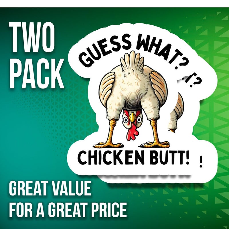 Printlabz Guess What? Chicken Butt! Magnets - 5" On Longest Side - Cute Funny - 2 Pack - Thick Strong Magnet - Bumper Magnets for Fridge, Toolbox, Cars - Made in USA - PLDFMAG0660 - Image 5