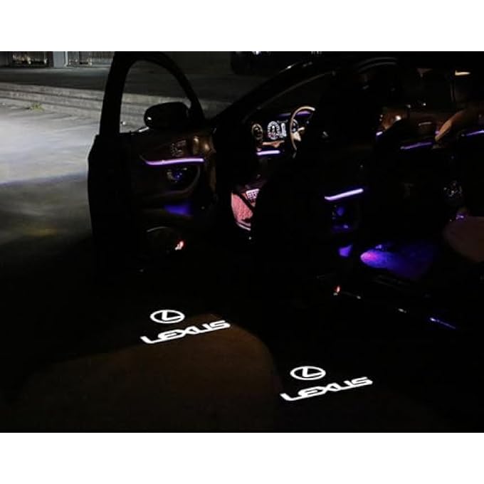 ليكساس قطعتان من مصابيح شعار باب السيارة LED، جهاز عرض ليزر، أضواء ترحيب ثلاثية الأبعاد، مصابيح إضاءة ظلية شبحية، ملحقات بديلة لسلسلة Rx Es Gx Ls Lx Is Gs Rc Ux - Image 3