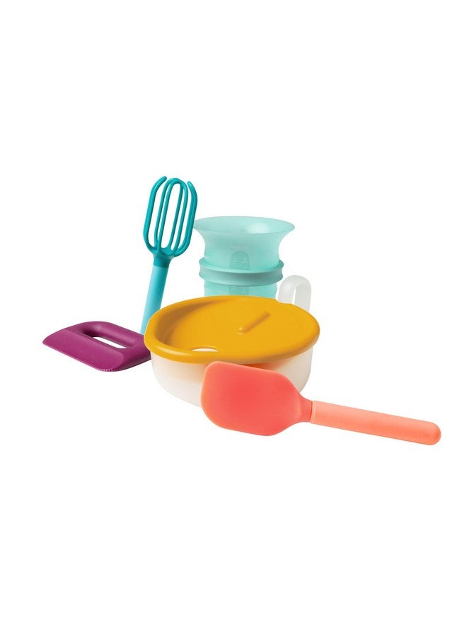 BOON Intro Toddler Food Prep Kids Kitchen Set - Kids Kitchen Accessories - 5 Unique Toddler Kitchen Tools Includes Spatula, Egg Cracker, Kids Chopper, Measuring Cup, And Bowl - Ages 3 Years And Up  - Image 1