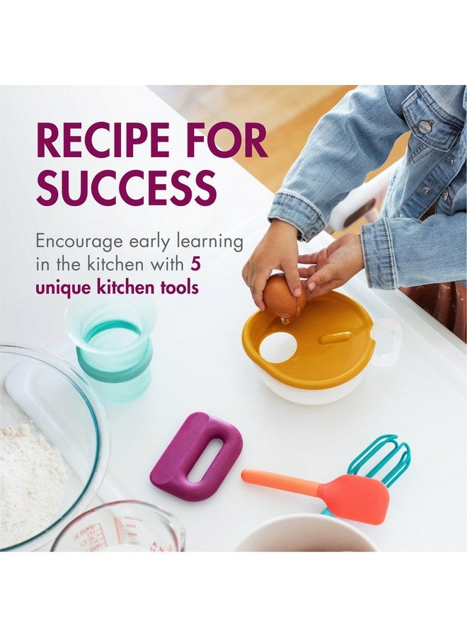BOON Intro Toddler Food Prep Kids Kitchen Set - Kids Kitchen Accessories - 5 Unique Toddler Kitchen Tools Includes Spatula, Egg Cracker, Kids Chopper, Measuring Cup, And Bowl - Ages 3 Years And Up  - Image 2