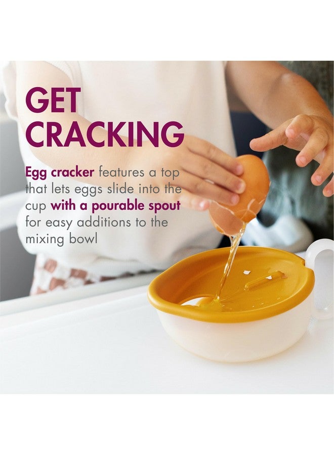 BOON Intro Toddler Food Prep Kids Kitchen Set - Kids Kitchen Accessories - 5 Unique Toddler Kitchen Tools Includes Spatula, Egg Cracker, Kids Chopper, Measuring Cup, And Bowl - Ages 3 Years And Up  - Image 3