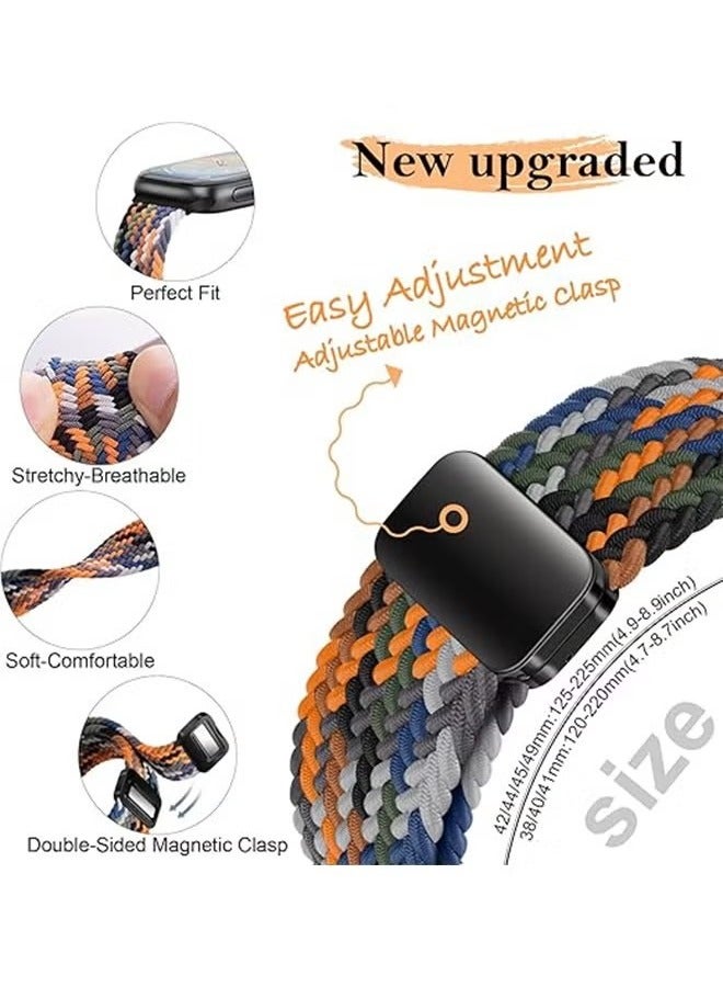 Magnetic Braided Strap Band for Apple Watch Band 42mm 44mm 45mm 46mm 49mm Women Men, Upgraded Connector -Elastic Nylon Breathable Sport Straps for Apple watch Series 10 9 8 7 6 5 4 3 2 SE - Image 3