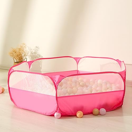 TRENDPLAY Foldable Ball Pit for Toddlers, Large Pop Up Ball Pits Kids Play Tent Crawl Playpen Ball Pool Playhouse Playpen with Storage Bag, for Boys Girls Dogs Cats Ferrets Indoor Outdoor, Bright Pink - Image 2