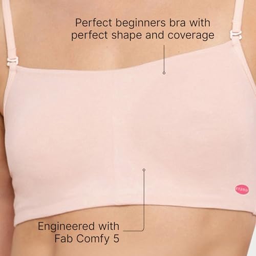 Enamor A022 Cotton Stretch Cami With Detachable Straps Bra for Women- Non Padded Non Wired High Coverage(A022-Pearl-XL) - Image 5