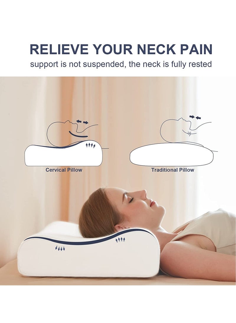 ELTRAZONE - Cervical Memory Foam Bed Pillow with 2 Adjustable Height, 61x35.6x11.9cm, Ergonomically Designed Contour Sleeping Pillows with Washable Pillow Cover for Side Sleepers with Shoulder & Cervical Pain - Image 1