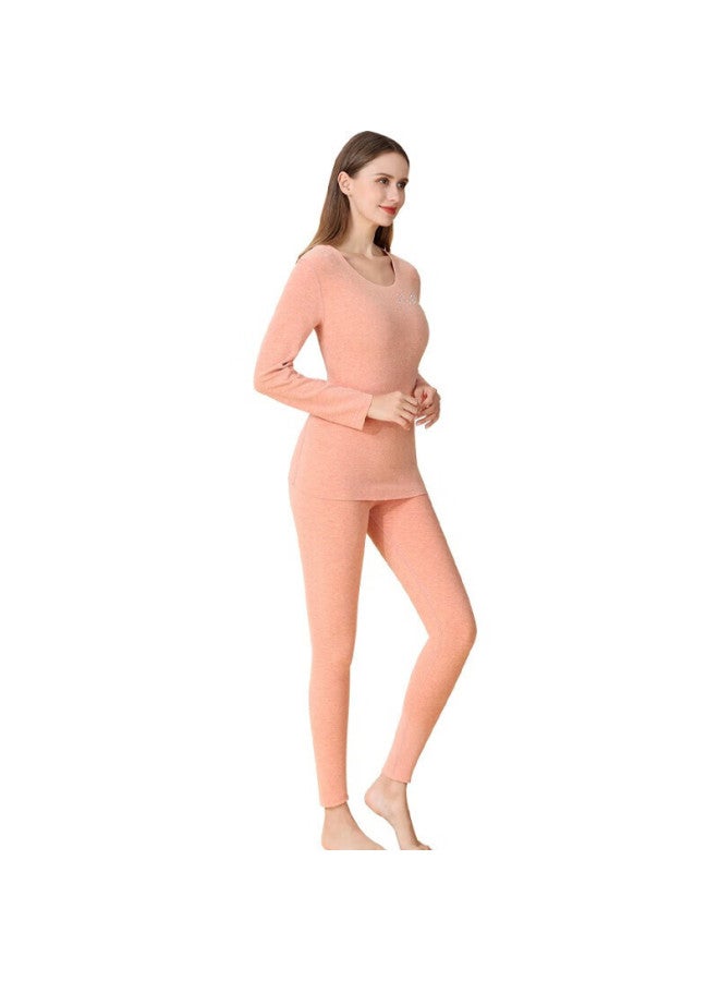 Hengyuanxiang Hengyuanxiang Women's Thermal Underwear Set, Autumn/winter Warm De Rong Cotton, Ladies' Autumn/winter Warmth, Female Pollen  - Image 5