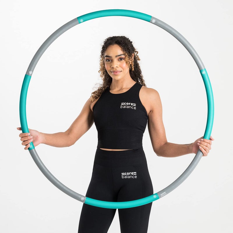 Core Balance Core Balance Smooth Weighted Hula Hoop For Adult Fitness Foam Padded Size Adjustable 1kg (Teal) - Image 1