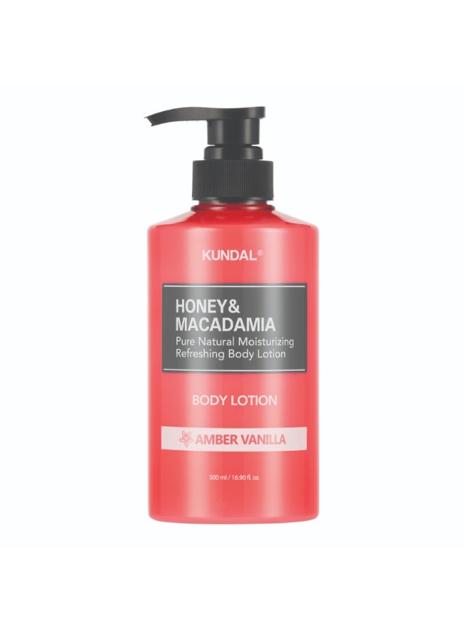 KUNDAL Honey & Macadamia Body Lotion - Amber Vanilla 500ml - Image 1
