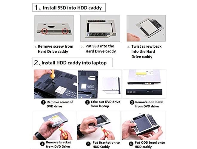 CARE CASE ® Optical Bay 2nd Hard Drive Caddy, 9.5 mm CD/DVD Drive Slot for SSD and HDD (Pack of 2) - Image 3