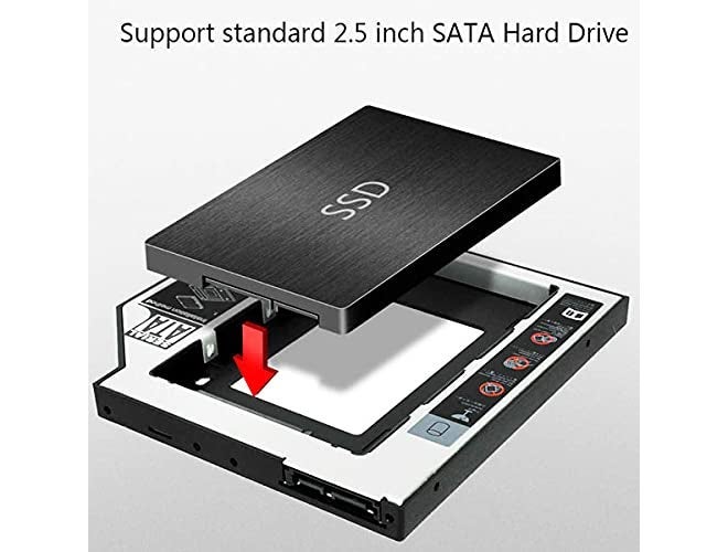 CARE CASE ® Optical Bay 2nd Hard Drive Caddy, 9.5 mm CD/DVD Drive Slot for SSD and HDD (Pack of 2) - Image 2
