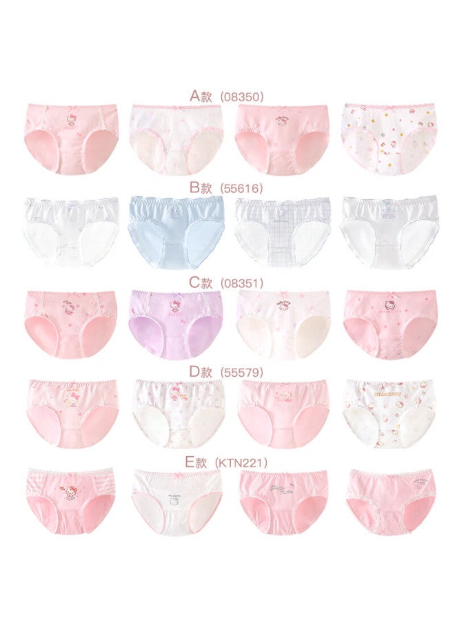 o Kitty Girls' Underwear, Children's Triangle Panties, Baby Girl Bottoms, Little Girls' Shorts, Breathable Underpants, 55579 Four-pack, Size 160