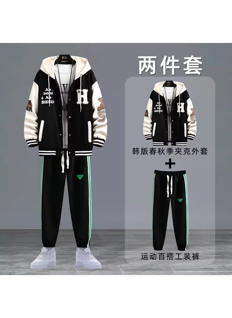 Generic - Youth Zipper Jacket Hoodie Set for Spring/Fall Blue - Image 1