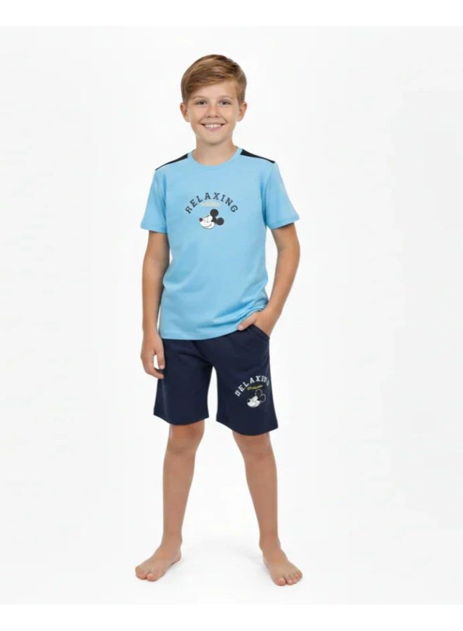 Summer Baby Boy Pajama Set with Mickey Mouse Print for 3.5-Year-Old Toddlers Lightweight & Breathable Sleepwear Outfit for Comfortable Warm Weather Use - Image 2