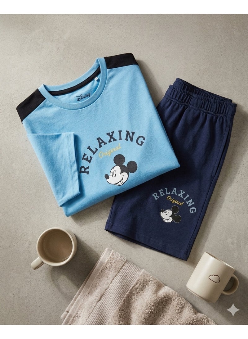 Summer Baby Boy Pajama Set with Mickey Mouse Print for 3.5-Year-Old Toddlers Lightweight & Breathable Sleepwear Outfit for Comfortable Warm Weather Use - Image 3