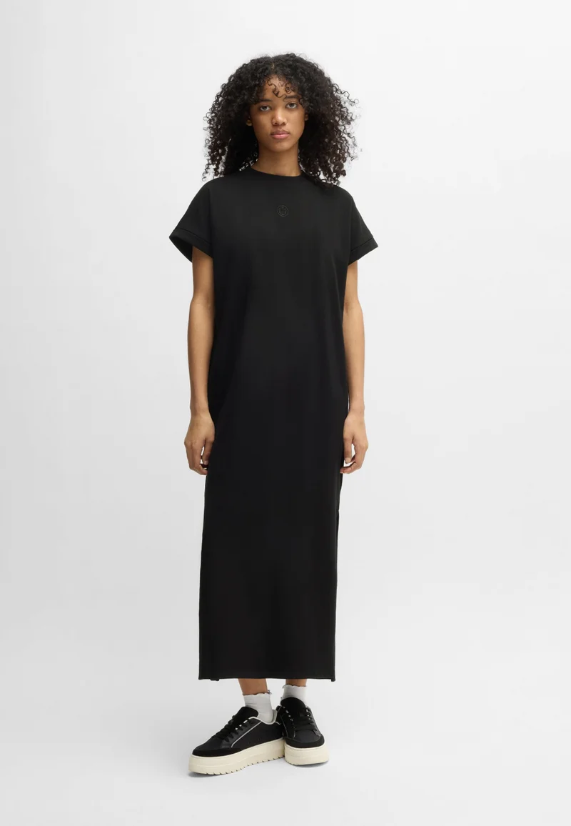 HUGO Cotton T-shirt dress with Happy HUGO logo