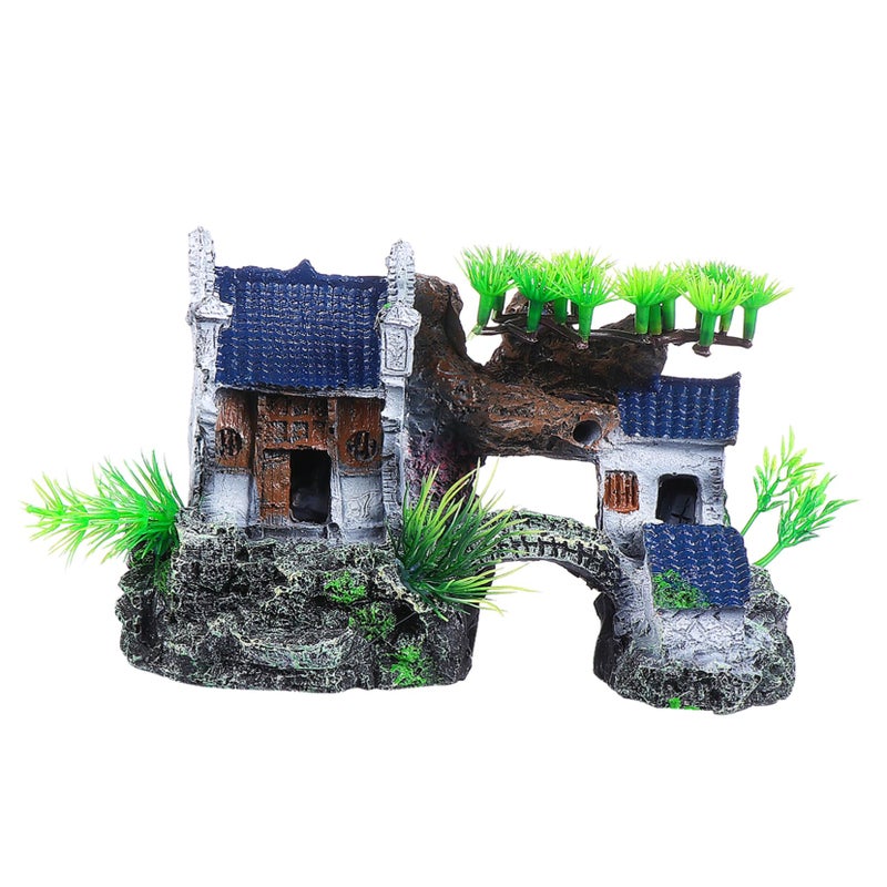 Grey Aquarium Rock Cave Ornament 20x9cm 3pcs Fish Tank Shelter Underwater Landscape Decoration - Image 2