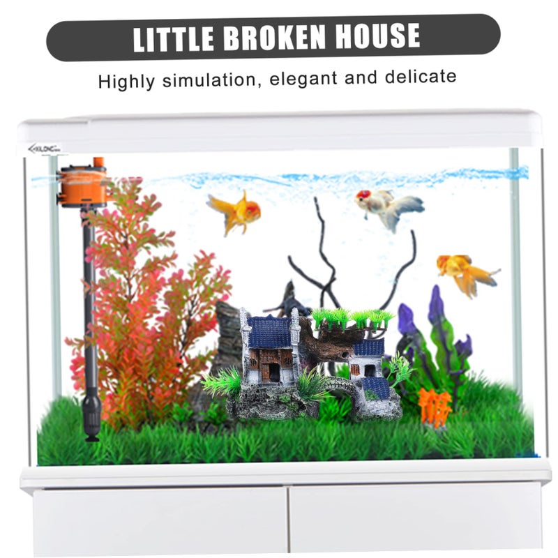 Grey Aquarium Rock Cave Ornament 20x9cm 3pcs Fish Tank Shelter Underwater Landscape Decoration - Image 3
